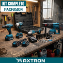 Kit Completo de Herramientas de Perforación, Corte e Impacto MaxFusion + REGALO: Batería Extra y Accesorios Complementarios